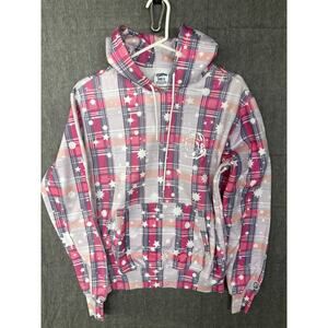 Billionaire Boys Club BB Wormhole Hoodie Mens S Bleach White Plaid Colorful